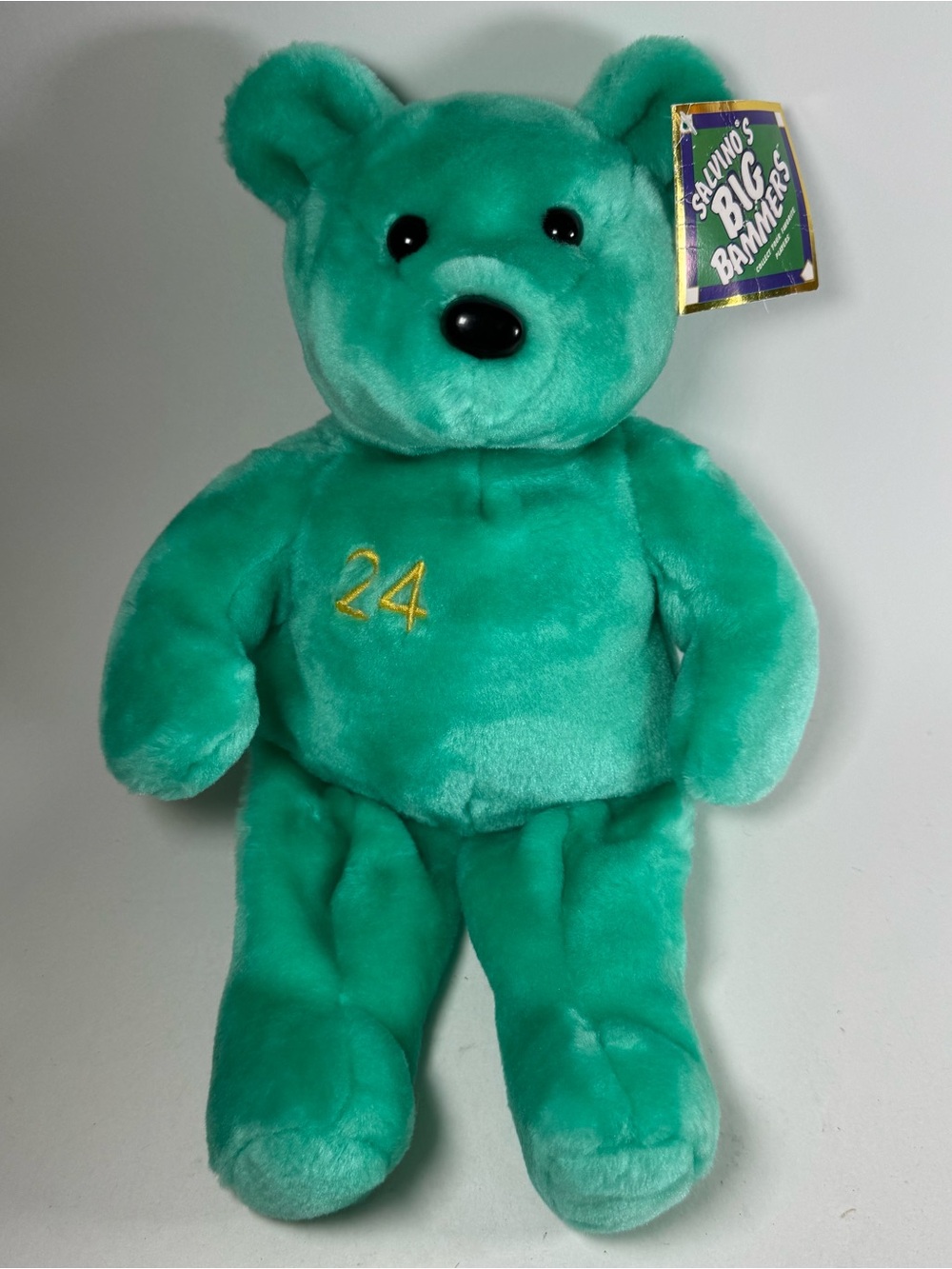 Salvino's Big Bammers Plush Beanie Bear Ken Griffey Jr 24 Turquoise 14" 1999
